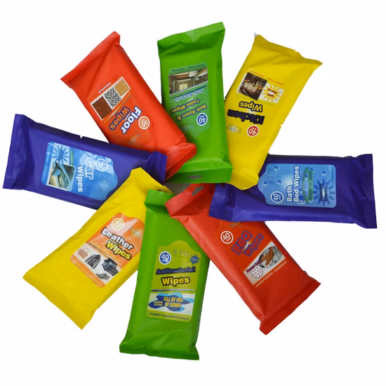 Non-tissés spéciaux multi-usages pH neutre-sûr 40 pièces lingette humide pour cuir, verre, intérieur désinfecter lingette douce humide
