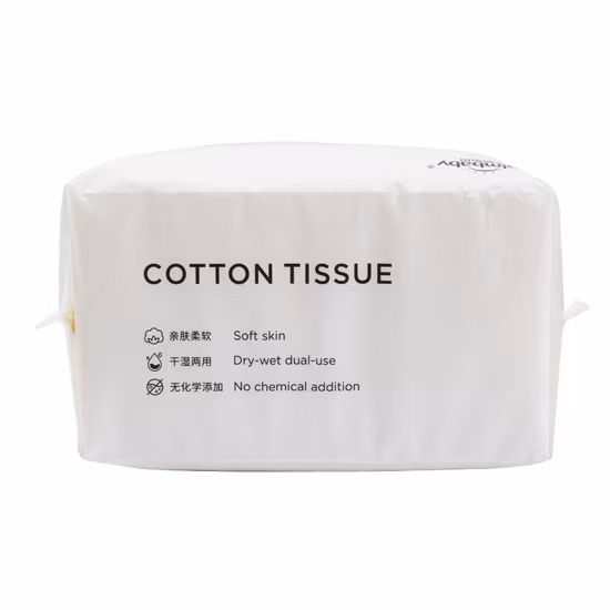 Soft Dry Wipe Unscented Cotton Tissues for Baby Sensitive Skin Care and Removing Face Eye Heavy Makeup Disposable Facial Cotton Tissues