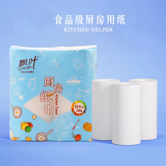 Serviette en papier de cuisine jetable de haute qualité en pâte de bois vierge Maxi Roll